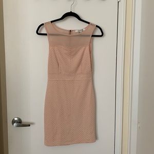 Forever 21 Pink and Gold Dot Mesh Dress